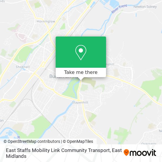 East Staffs Mobility Link Community Transport map