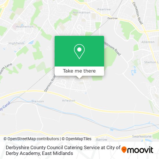 Derbyshire County Council Catering Service at City of Derby Academy map