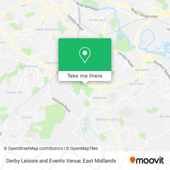 Derby Leisure and Events Venue map