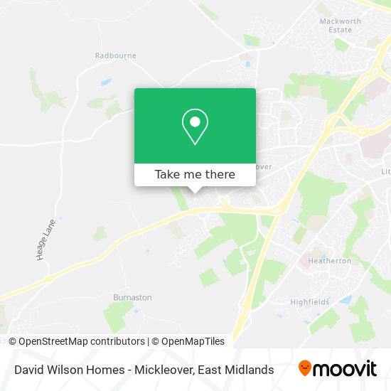 David Wilson Homes - Mickleover map