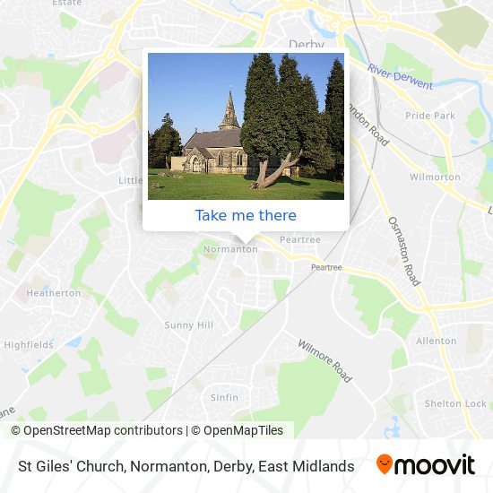 St Giles' Church, Normanton, Derby map