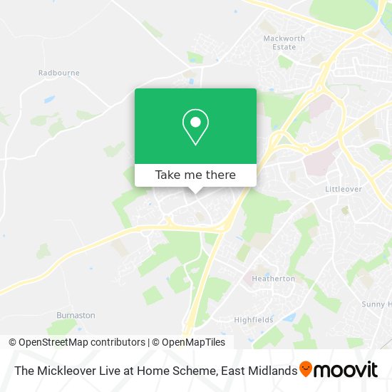 The Mickleover Live at Home Scheme map