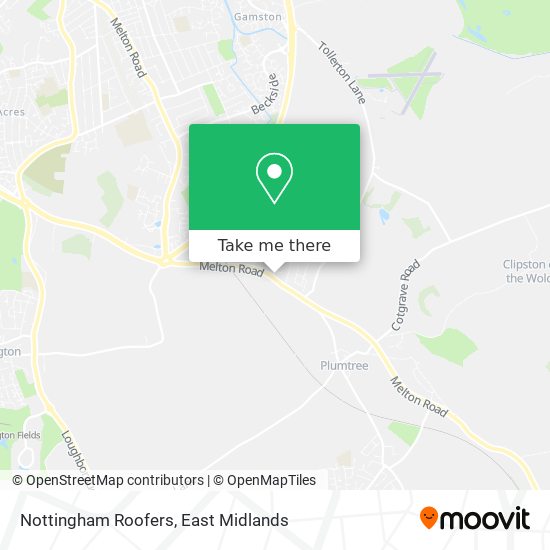 Nottingham Roofers map