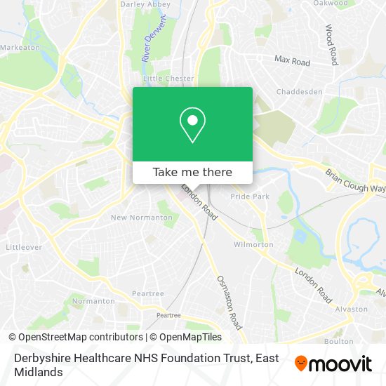 Derbyshire Healthcare NHS Foundation Trust map