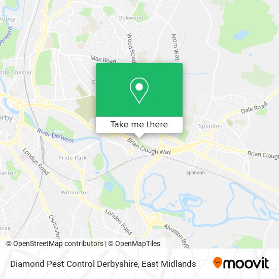 Diamond Pest Control Derbyshire map