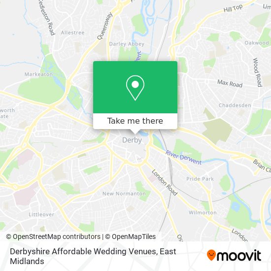 Derbyshire Affordable Wedding Venues map