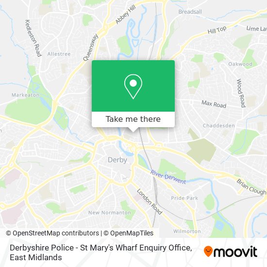Derbyshire Police - St Mary's Wharf Enquiry Office map