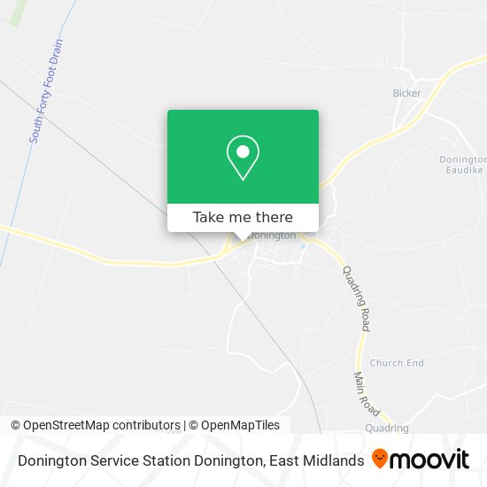 Donington Service Station Donington map