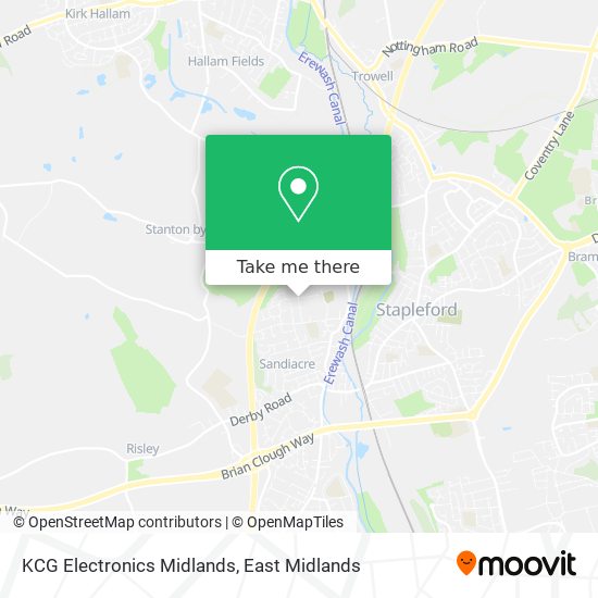 KCG Electronics Midlands map