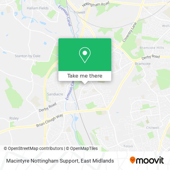 Macintyre Nottingham Support map