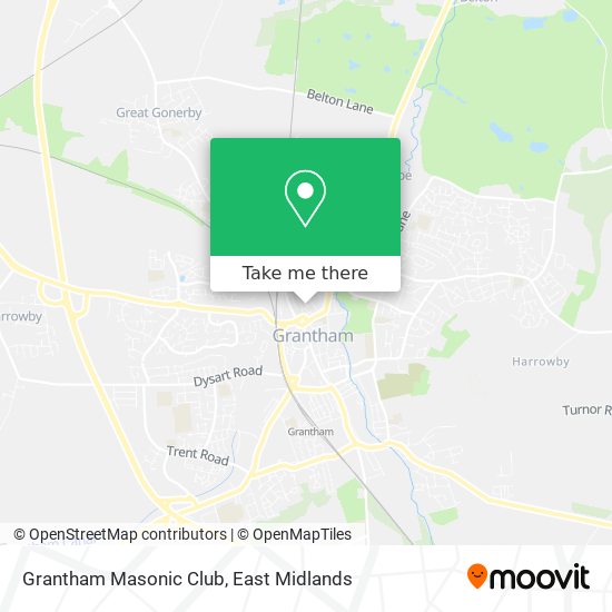 Grantham Masonic Club map