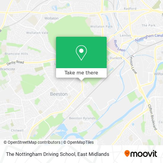 The Nottingham Driving School map