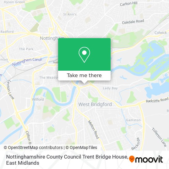 Nottinghamshire County Council Trent Bridge House map