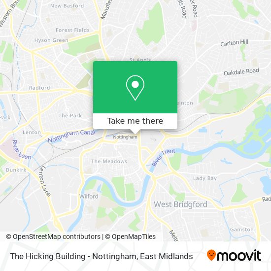 The Hicking Building - Nottingham map