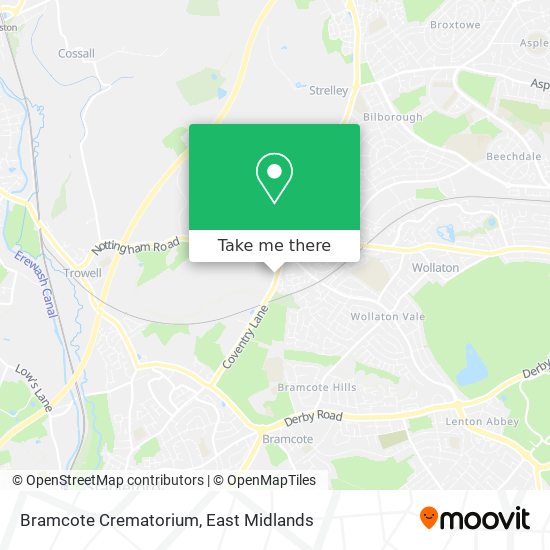 Bramcote Crematorium map