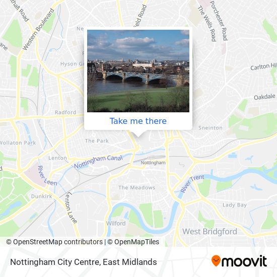 Nottingham City Centre map