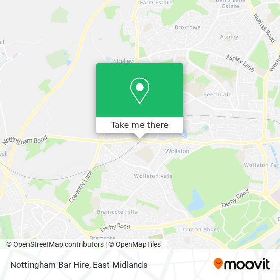 Nottingham Bar Hire map