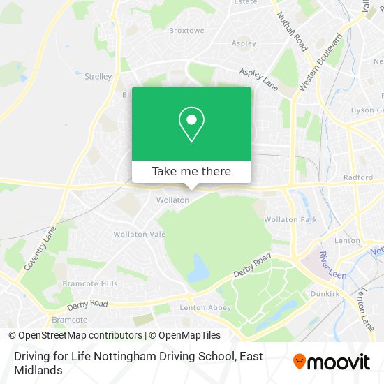 Driving for Life Nottingham Driving School map