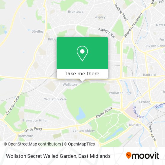 Wollaton Secret Walled Garden map