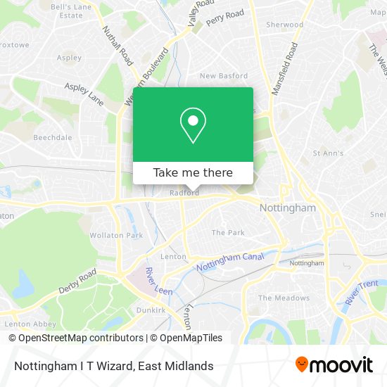 Nottingham I T Wizard map