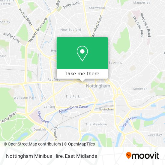 Nottingham Minibus Hire map