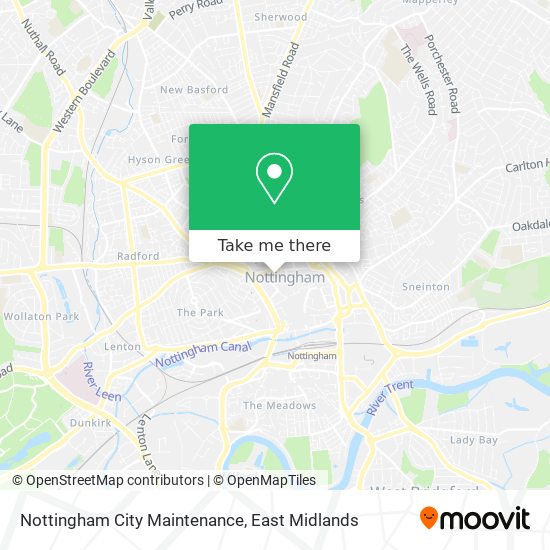 Nottingham City Maintenance map