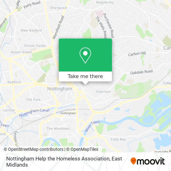 Nottingham Help the Homeless Association map