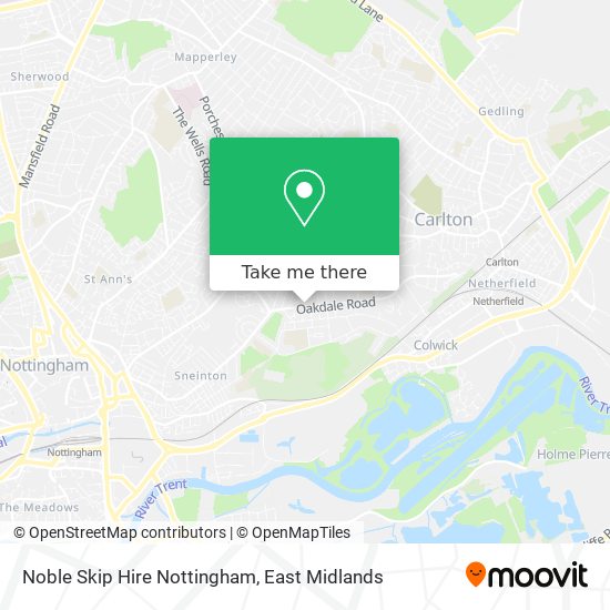 Noble Skip Hire Nottingham map