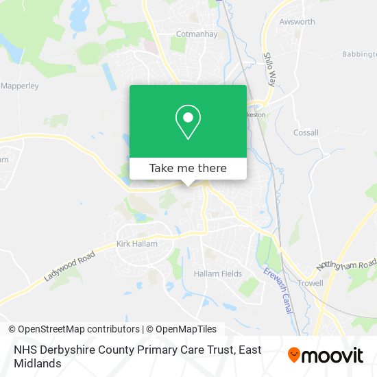 NHS Derbyshire County Primary Care Trust map