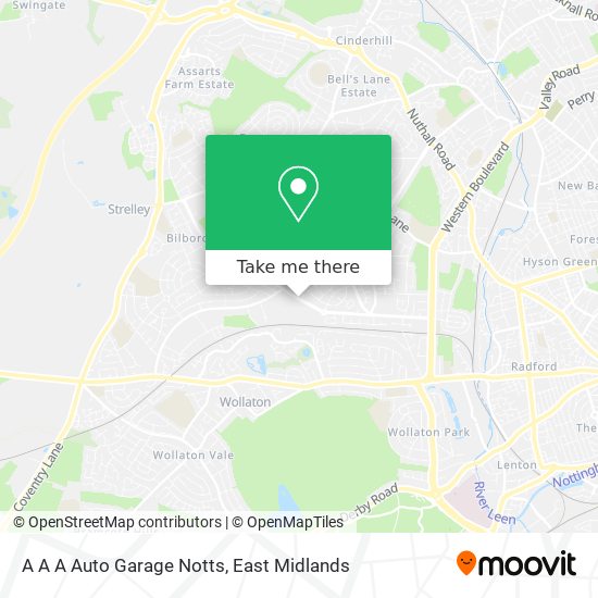 A A A Auto Garage Notts map