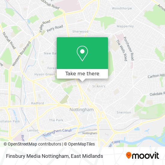 Finsbury Media Nottingham map