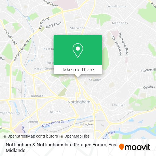 Nottingham & Nottinghamshire Refugee Forum map