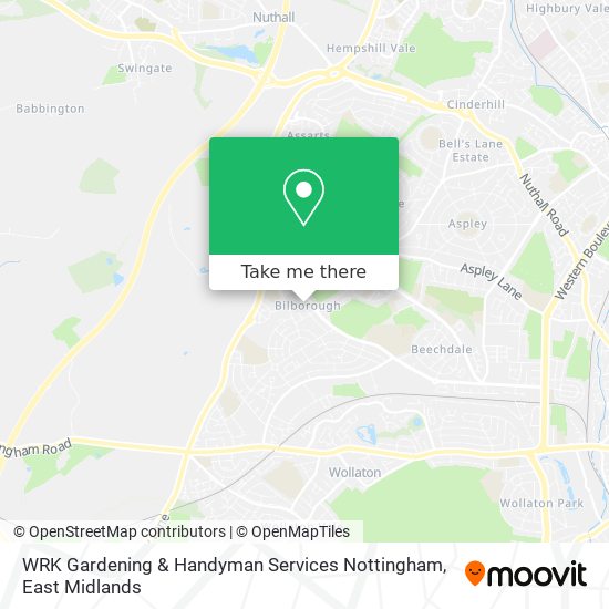 WRK Gardening & Handyman Services Nottingham map