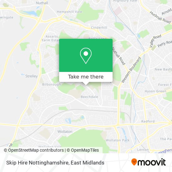 Skip Hire Nottinghamshire map