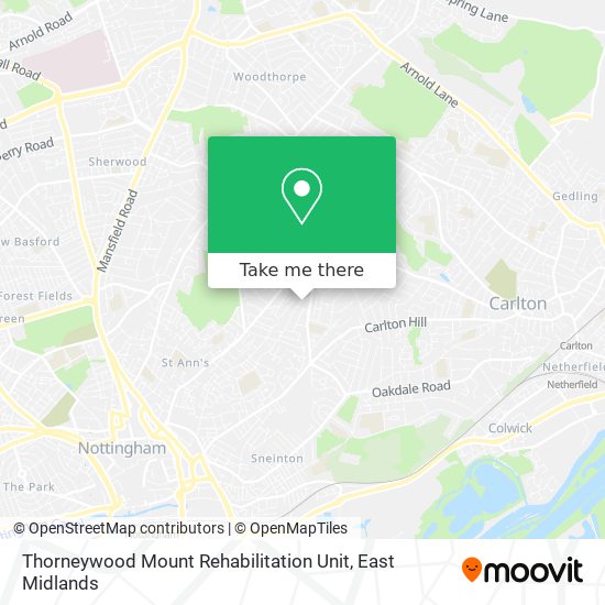 Thorneywood Mount Rehabilitation Unit map