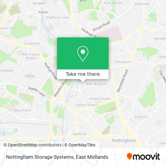 Nottingham Storage Systems map