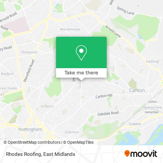 Rhodes Roofing map