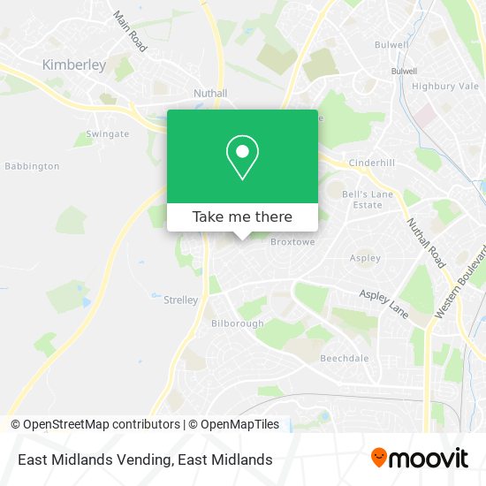 East Midlands Vending map