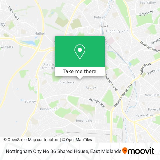 Nottingham City No 36 Shared House map