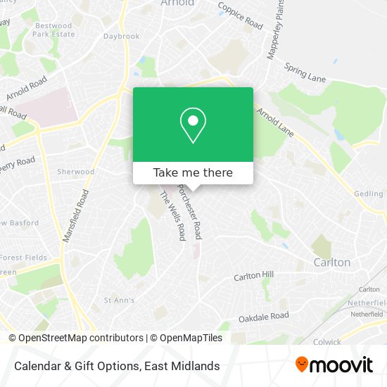 Calendar & Gift Options map