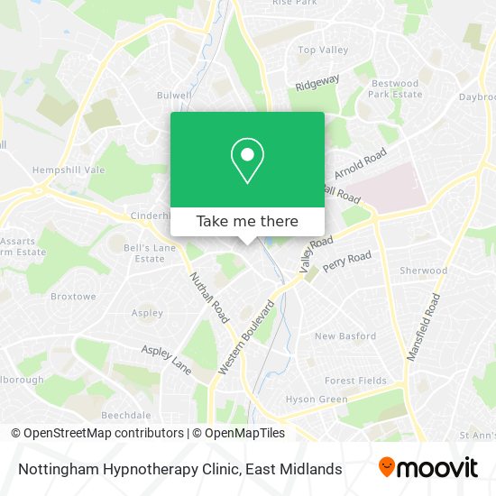 Nottingham Hypnotherapy Clinic map