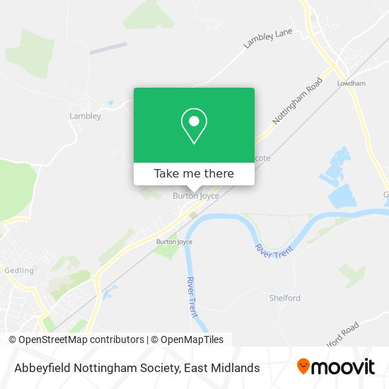 Abbeyfield Nottingham Society map