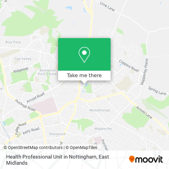 Health Professional Unit in Nottingham map