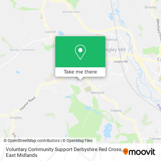 Voluntary Community Support Derbyshire Red Cross map