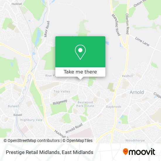 Prestige Retail Midlands map