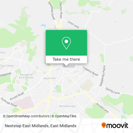 Nextstep East Midlands map