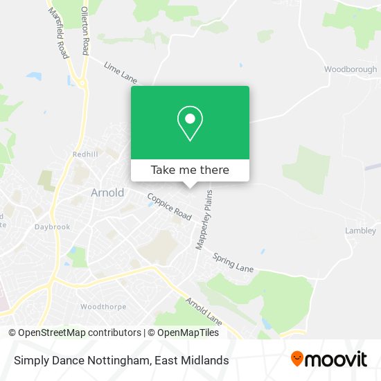 Simply Dance Nottingham map