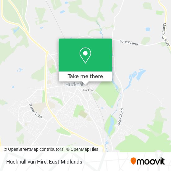 Hucknall van Hire map