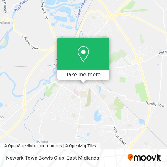 Newark Town Bowls Club map