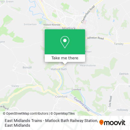 East Midlands Trains - Matlock Bath Railway Station map